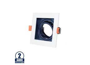 Einbaurahmen für LED GU10 Quadratisch inkl. Fassung Weiß/Schwarz