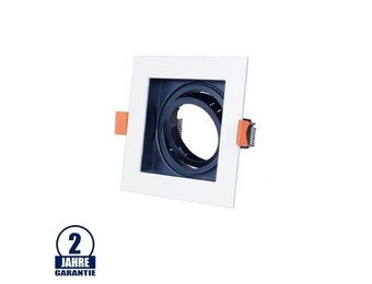 Einbaurahmen für LED GU10 Quadratisch inkl. Fassung Weiß/Schwarz