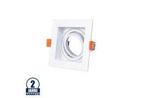 Einbaurahmen für LED GU10 Quadratisch inkl. Fassung Weiß