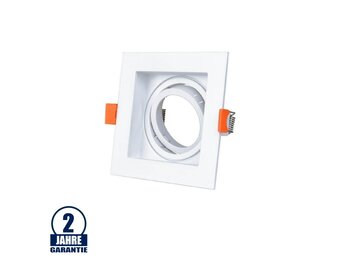 Einbaurahmen für LED GU10 Quadratisch inkl. Fassung Weiß