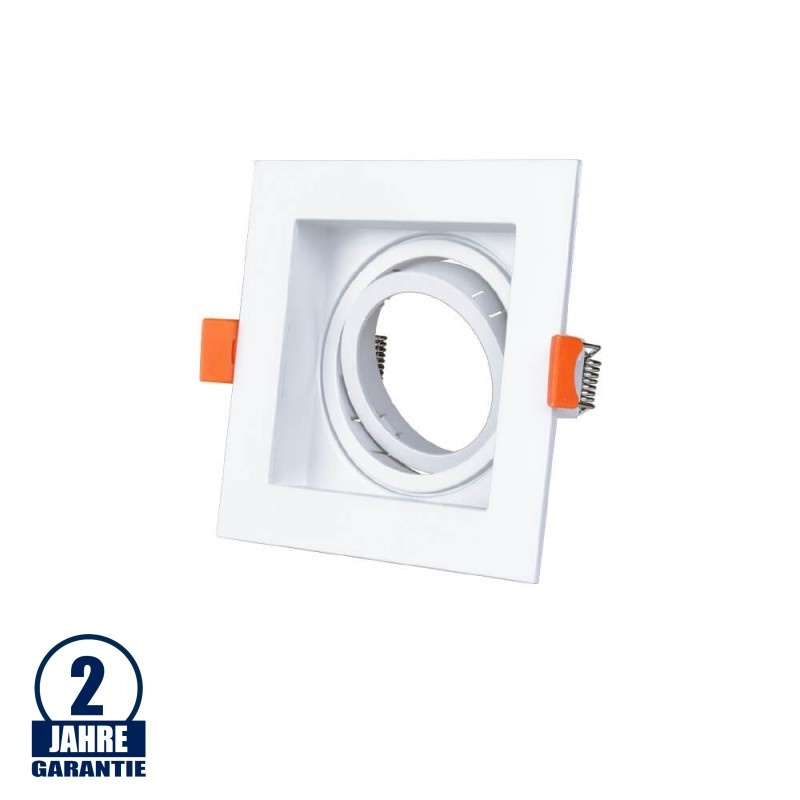 Einbaurahmen für LED GU10 Quadratisch inkl. Fassung Weiß