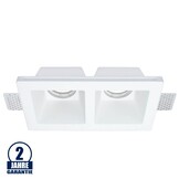 Einbaurahmen Trimless für LED GU10 Quadratisch 2-fach Weiß