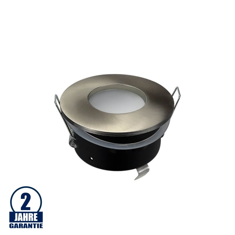 Einbaurahmen für LED GU10 Strahlwassergeschützt Rund Inox IP65