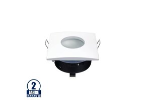 Einbaurahmen für LED GU10 Strahlwassergeschützt Quadratisch Weiß IP65