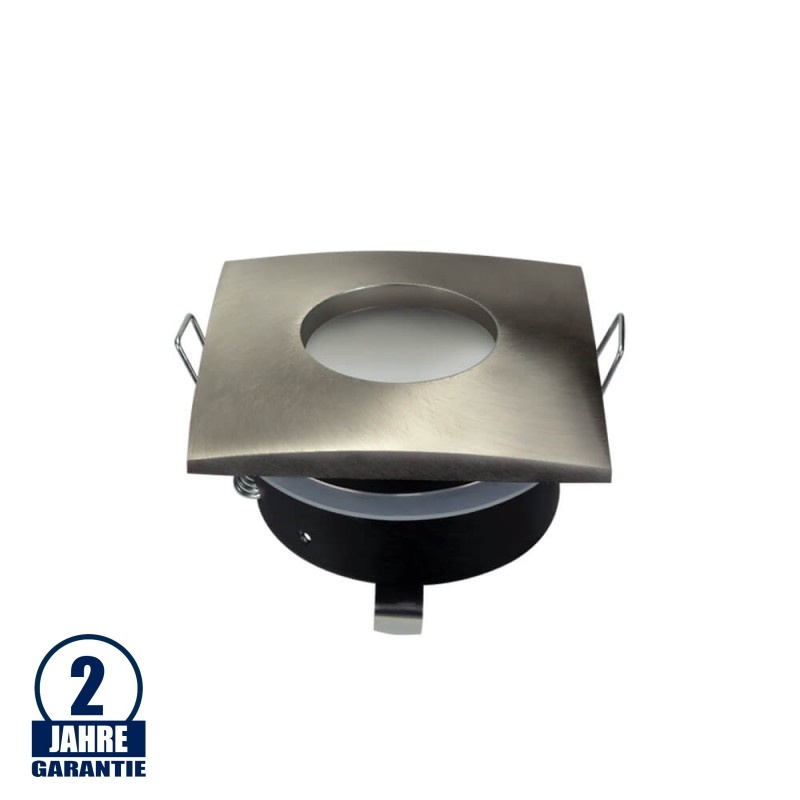 Einbaurahmen für LED GU10 Strahlwassergeschützt Quadratisch Inox IP65