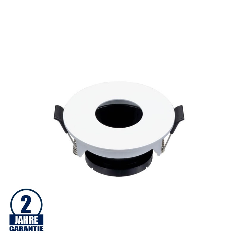 Einbaurahmen für LED GU10 Rund mit rundem Lichtauslass Weiß