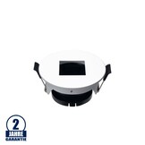 Einbaurahmen für LED GU10 Rund mit quad. Lichtauslass Weiß