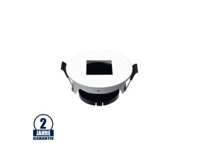 Einbaurahmen für LED GU10 Rund mit quad. Lichtauslass Weiß