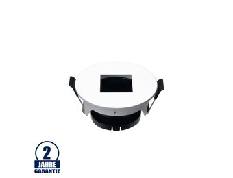 Einbaurahmen für LED GU10 Rund mit quad. Lichtauslass Weiß