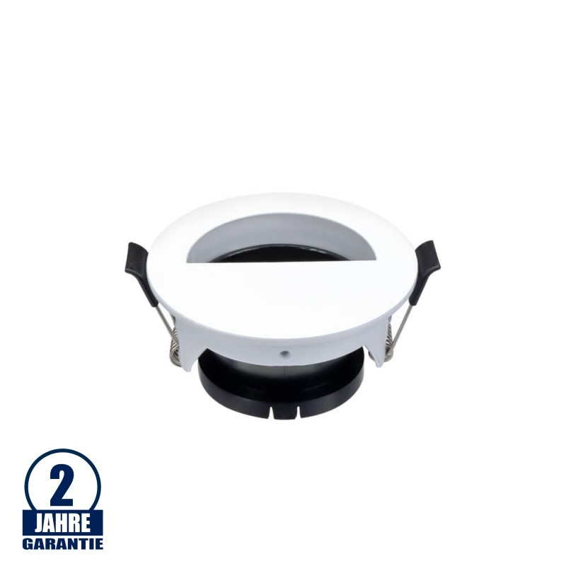Einbaurahmen für LED GU10 Rund mit Halbkreis-Lichtauslass Weiß