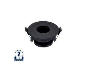 Einbaurahmen für LED GU10 Rund mit rundem Lichtauslass Schwarz