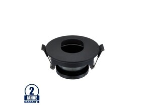 Einbaurahmen für LED GU10 Rund mit ovalem Lichtauslass Schwarz