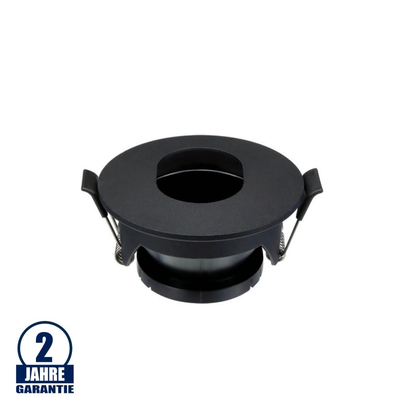 Einbaurahmen für LED GU10 Rund mit ovalem Lichtauslass Schwarz