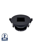 Einbaurahmen für LED GU10 Rund mit quad. Lichtauslass Schwarz