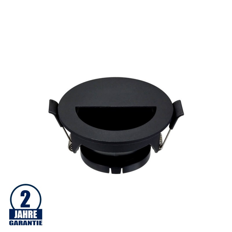 Einbaurahmen für LED GU10 Rund mit Halbkreis-Lichtauslass Schwarz