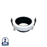 Einbaurahmen für LED GU10 Rund Weiß mit schwarzem Reflektor