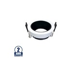 Einbaurahmen für LED GU10 Rund Weiß mit schwarzem Reflektor