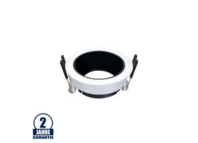 Einbaurahmen für LED GU10 Rund Weiß mit schwarzem Reflektor