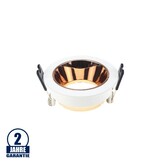 Einbaurahmen für LED GU10 Rund Weiß mit bronzenen Reflektor