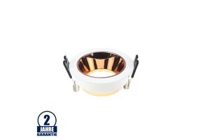 Einbaurahmen für LED GU10 Rund Weiß mit bronzenen Reflektor