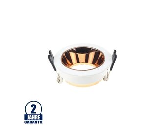 Einbaurahmen für LED GU10 Rund Weiß mit bronzenen Reflektor