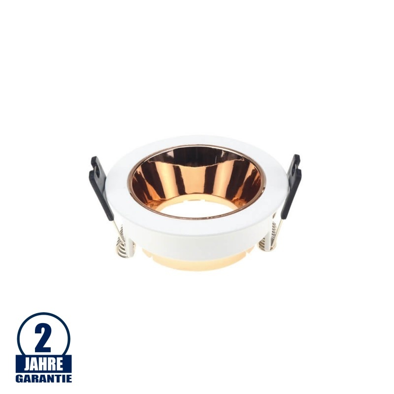 Einbaurahmen für LED GU10 Rund Weiß mit bronzenen Reflektor