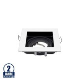Einbaurahmen Alu für LED GU10 Quadratisch inkl. Fassung Weiß/Schwarz