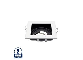 Einbaurahmen Alu für LED GU10 Quadratisch inkl. Fassung Weiß/Schwarz