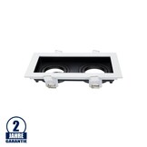 Einbaurahmen Alu für LED GU10 Rechteckig inkl. Fassung 2-fach Weiß/Schwarz