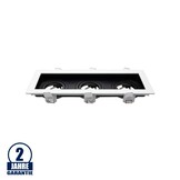 Einbaurahmen Alu für LED GU10 Rechteckig inkl. Fassung 3-fach Weiß/Schwarz