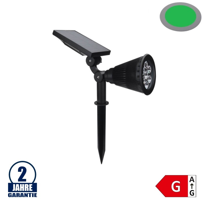 1,5W LED Solar Gartenleuchte 6V Grün IP65