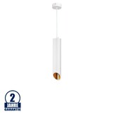 Pendelleuchte Slanted für GU10 30cm Weiß mit goldenem Reflektor