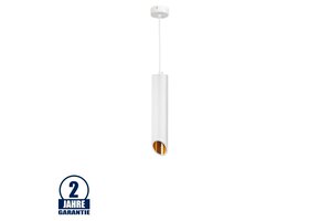 Pendelleuchte Slanted für GU10 30cm Weiß mit goldenem Reflektor