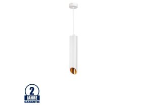 Pendelleuchte Slanted für GU10 30cm Weiß mit goldenem Reflektor
