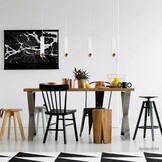 Pendelleuchte Slanted für GU10 30cm Weiß mit goldenem Reflektor