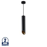 Pendelleuchte Slanted für GU10 30cm Schwarz mit goldenem Reflektor