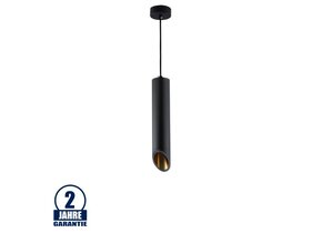 Pendelleuchte Slanted für GU10 30cm Schwarz mit goldenem Reflektor