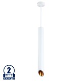 Pendelleuchte Slanted für GU10 50cm Weiß mit goldenem Reflektor