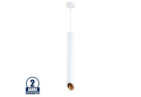 Pendelleuchte Slanted für GU10 50cm Weiß mit goldenem Reflektor