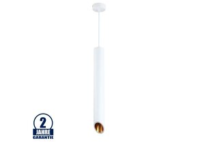 Pendelleuchte Slanted für GU10 50cm Weiß mit goldenem Reflektor