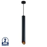Pendelleuchte Slanted für GU10 50cm Schwarz mit goldenem Reflektor