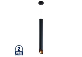 Pendelleuchte Slanted für GU10 50cm Schwarz mit goldenem Reflektor