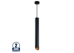 Pendelleuchte Slanted für GU10 50cm Schwarz mit goldenem Reflektor
