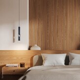 Pendelleuchte mit seitlichem Lichtauslass für GU10 40cm Schwarz