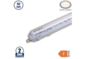 9W LED Feuchtraum/-Wannenleuchte inkl. Röhre SET 60cm einflammig IP65 Neutralweiß