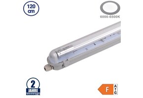 18W LED Feuchtraum/-Wannenleuchte inkl. Röhre SET 120cm einflammig IP65 Kaltweiß