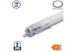 22W LED Feuchtraum/-Wannenleuchte inkl. Röhre SET 150cm einflammig IP65 Kaltweiß