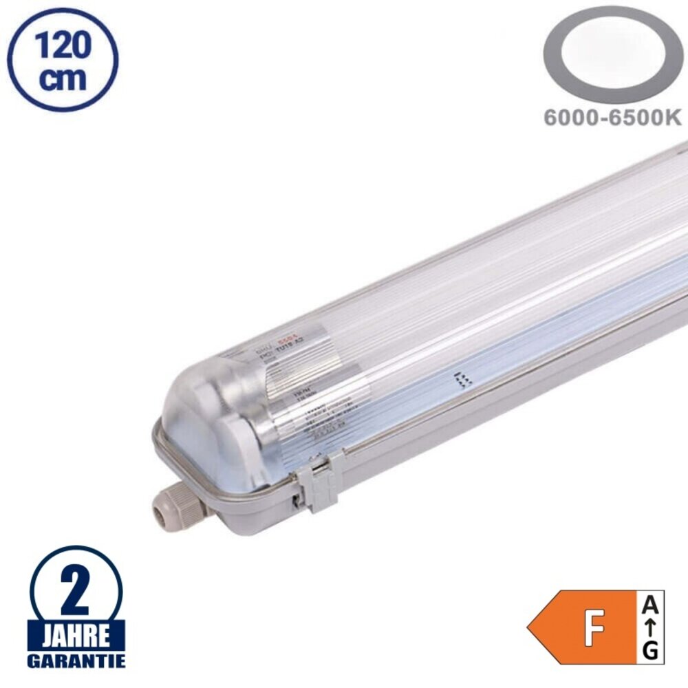 LED-Deckenleuchte Mit 2 Röhren, 36W, IP65 Wasserdicht, 3400 Lumen, Kaltweiß 6400K