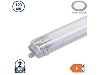 36W LED Feuchtraum/-Wannenleuchte inkl. Röhren SET 120cm zweiflammig IP65 Neutralweiß