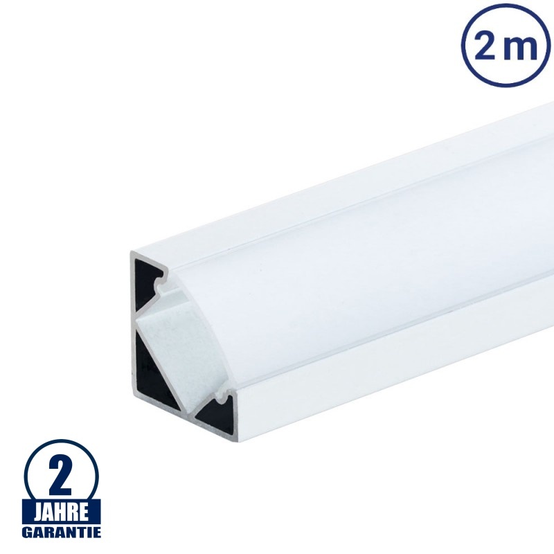 LED Profil 45° Winkel Weiß 2m SET OP